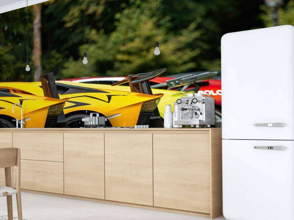 Supercar collection in nature