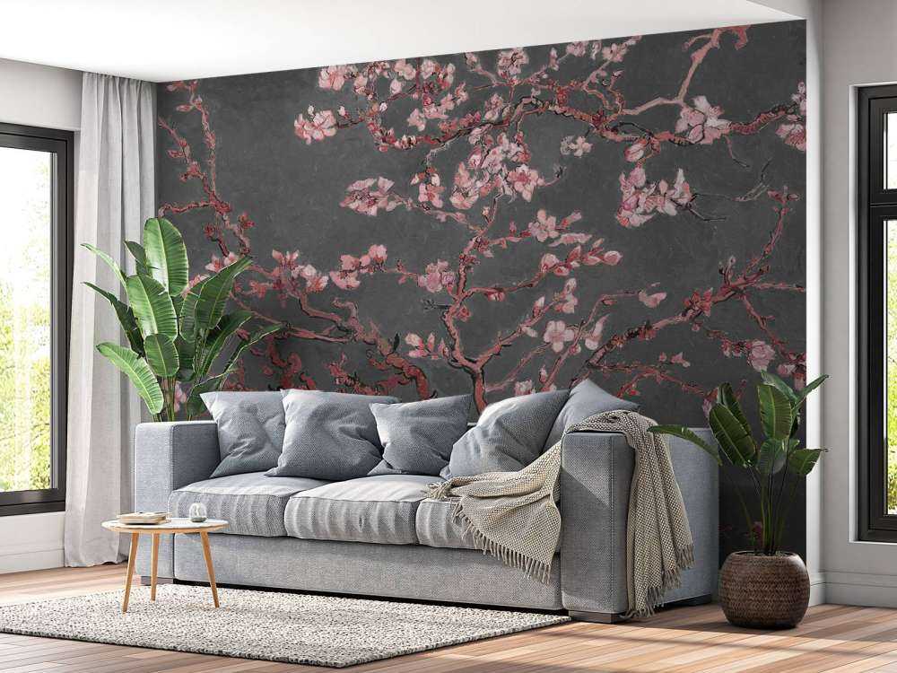 Almond Blossom with a Red Hue