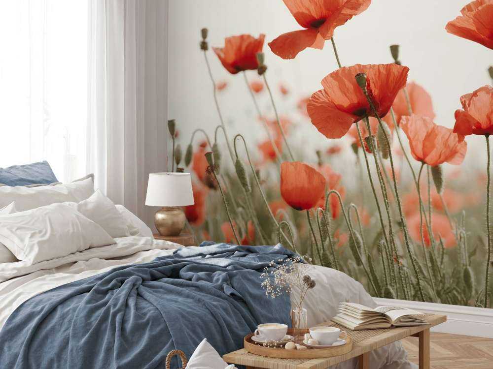 Poppies in vintage colours