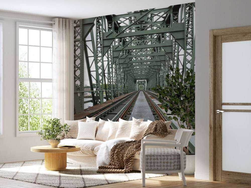 Monumental railroad bridge De Hef in Rotterdam  