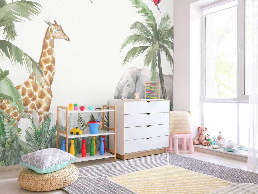 Colorful jungle animals