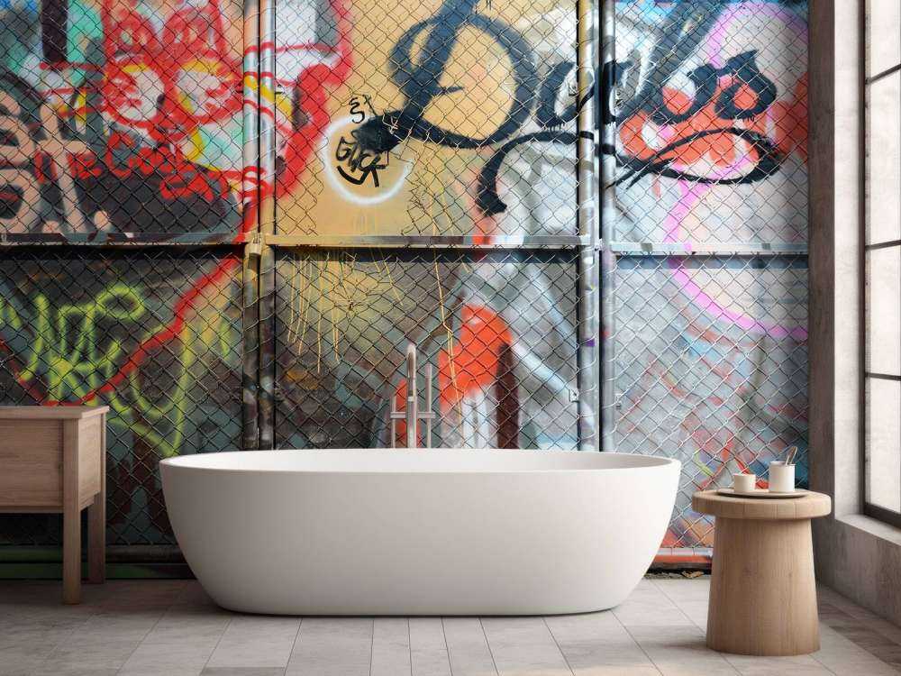 Graffiti on steel doors