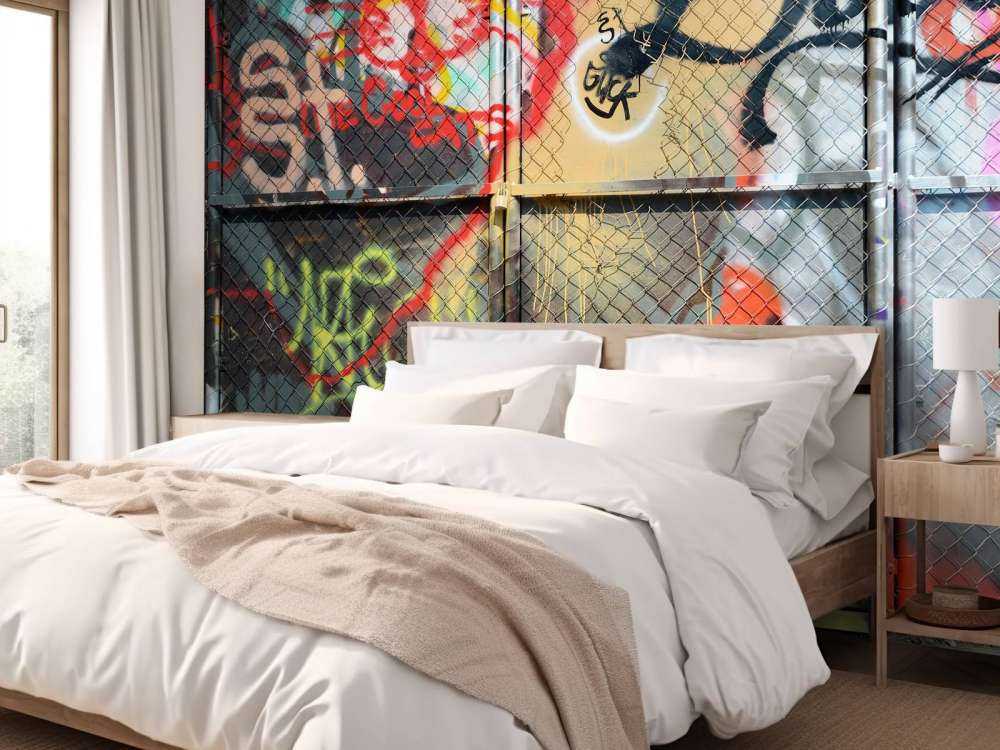 Graffiti on steel doors