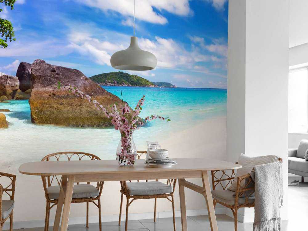 Panoramic photo of a tropical beach