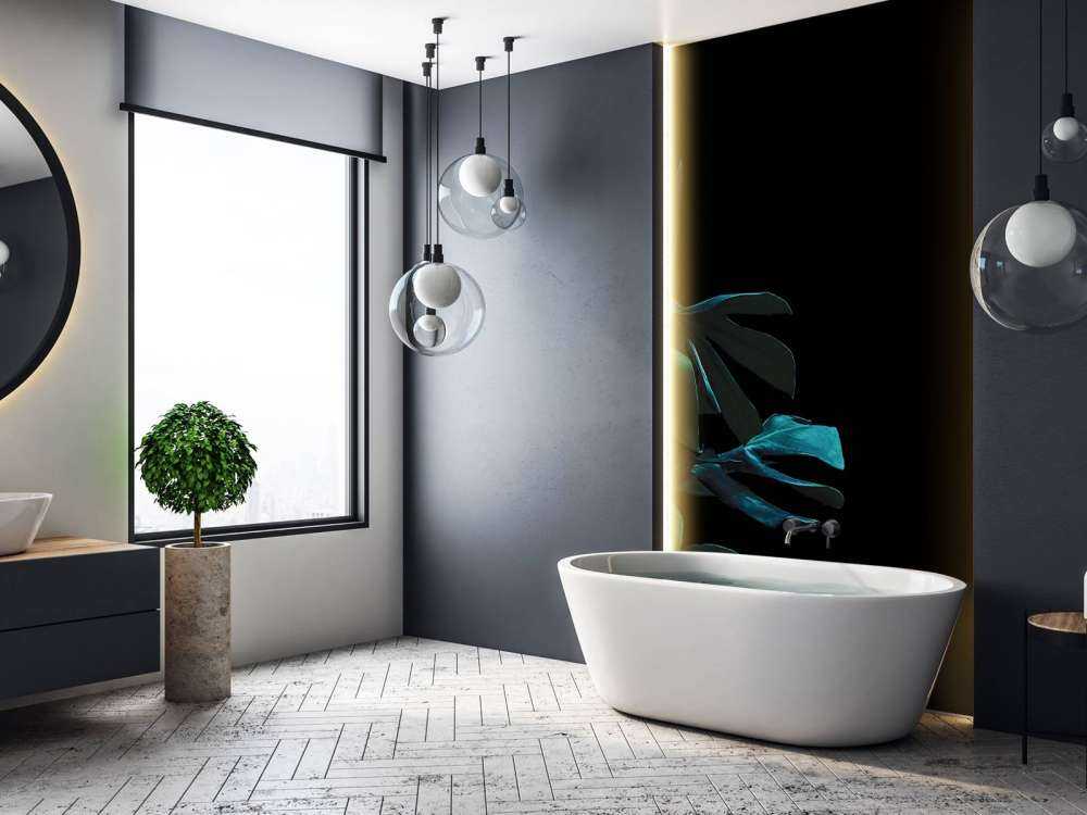 Tropical leaves on black background