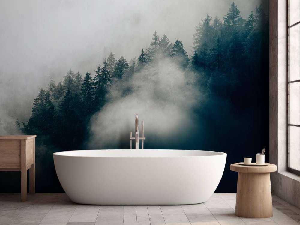 Foggy alpine morning