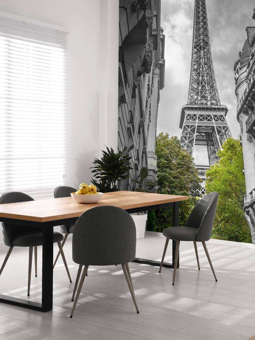 Eiffel Tower black and white