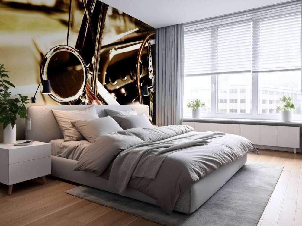 Closeup red classic car