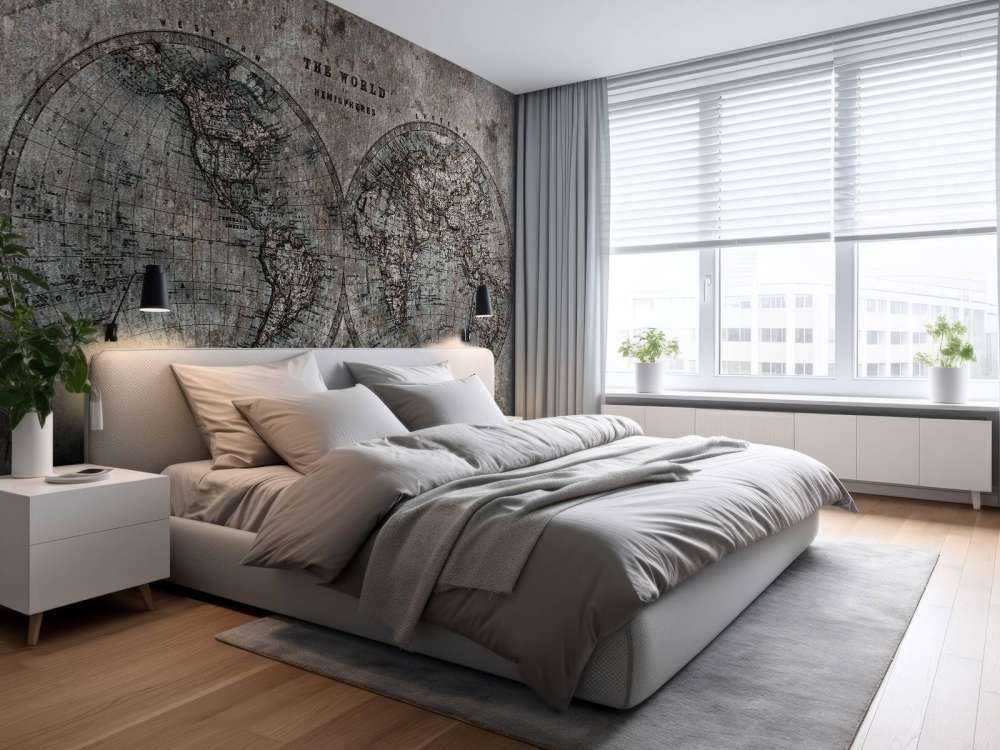 World map with grey shades