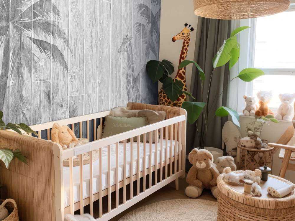 Jungle animals on wood