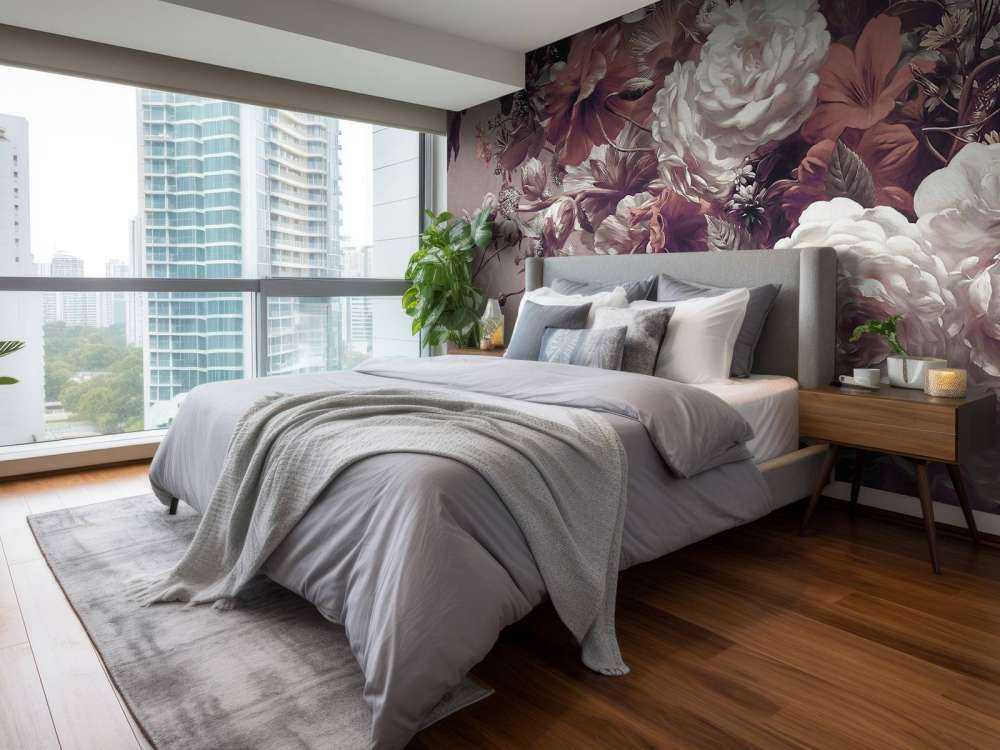 Big bouquet with orange poppies