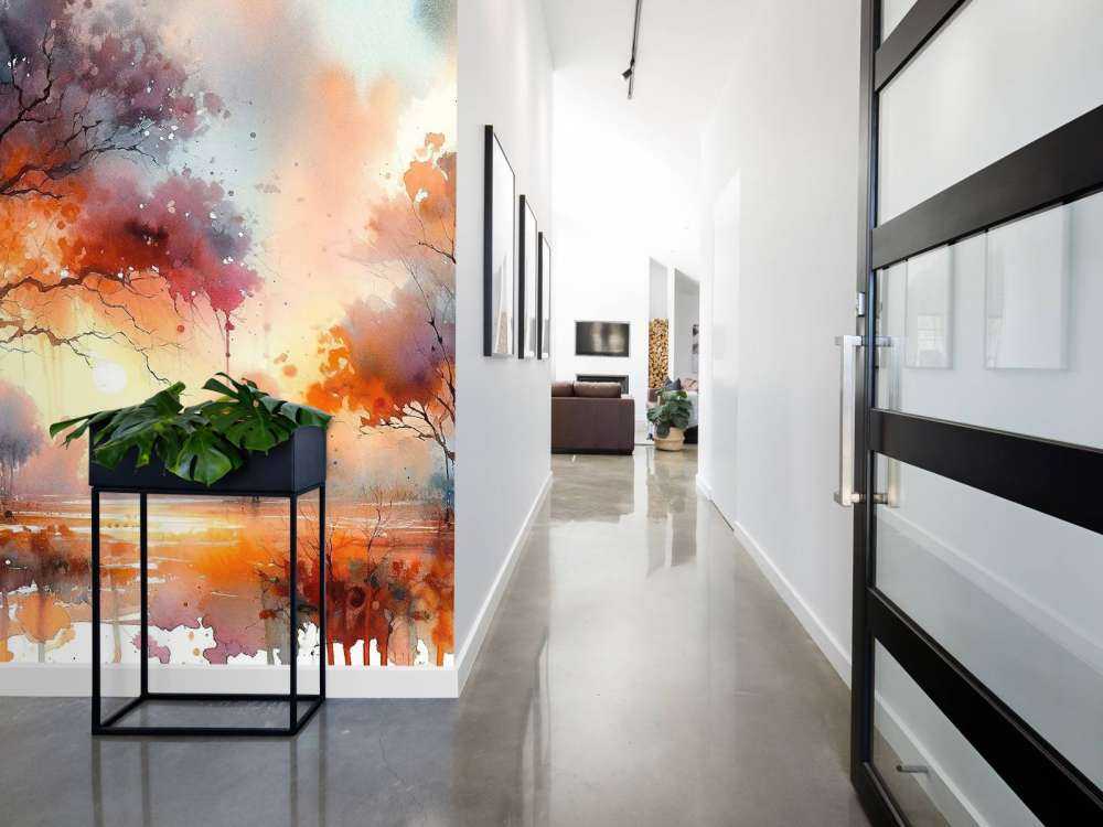 Autumn's Fiery Canopy at Dusk