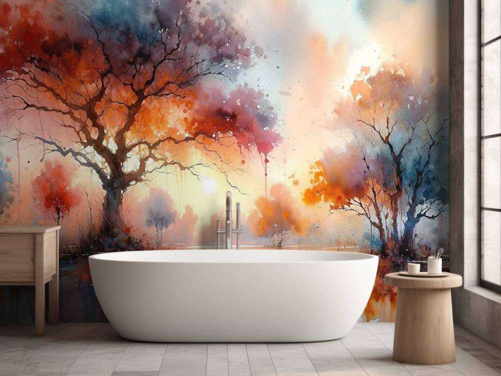 Autumn's Fiery Canopy at Dusk