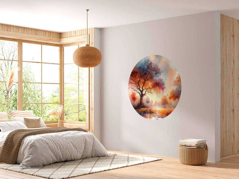 Autumn's Fiery Canopy at Dusk