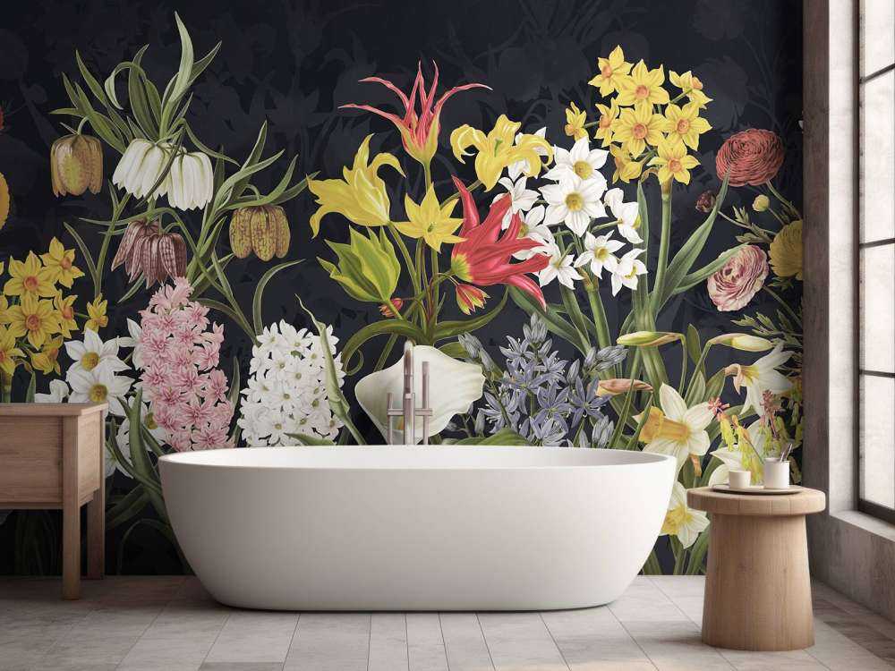 Spring Flowers - Silver Frost Gray