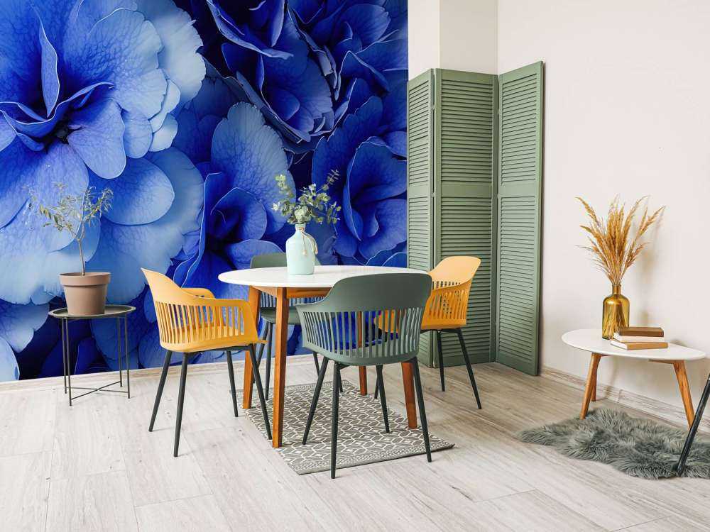 Close-up of blue hydrangeas