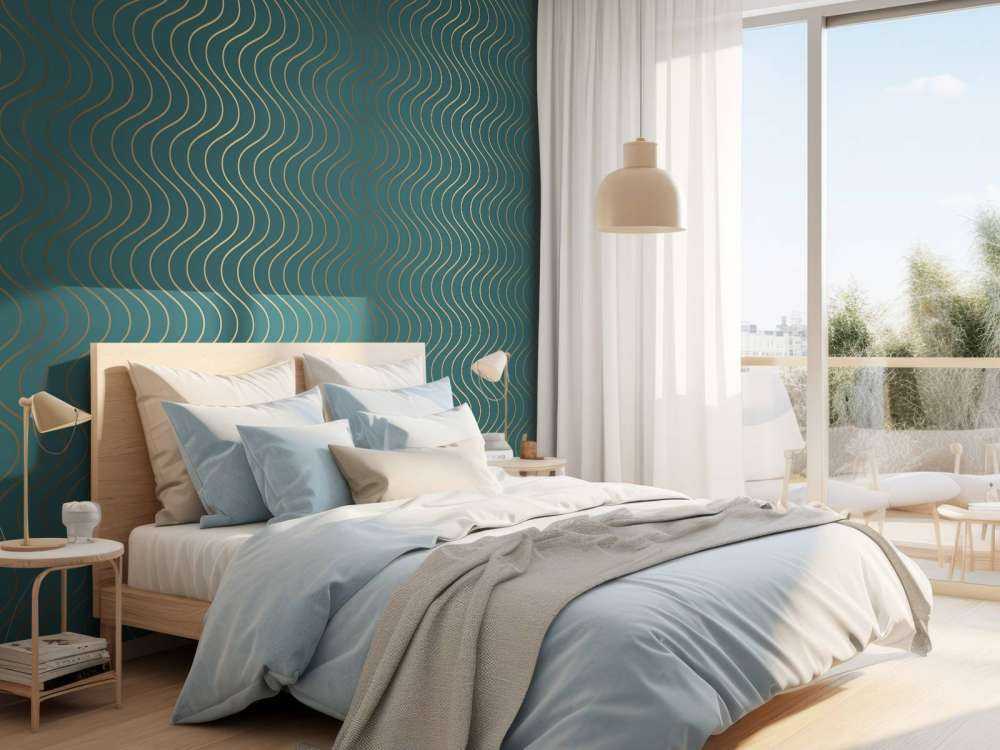 Wavy teal pattern