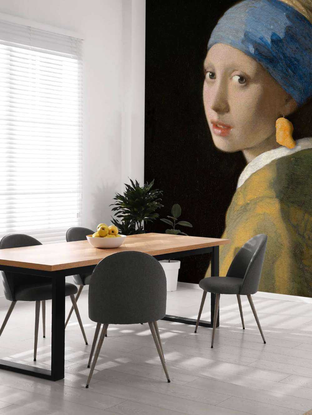 Girl with chicken nugget