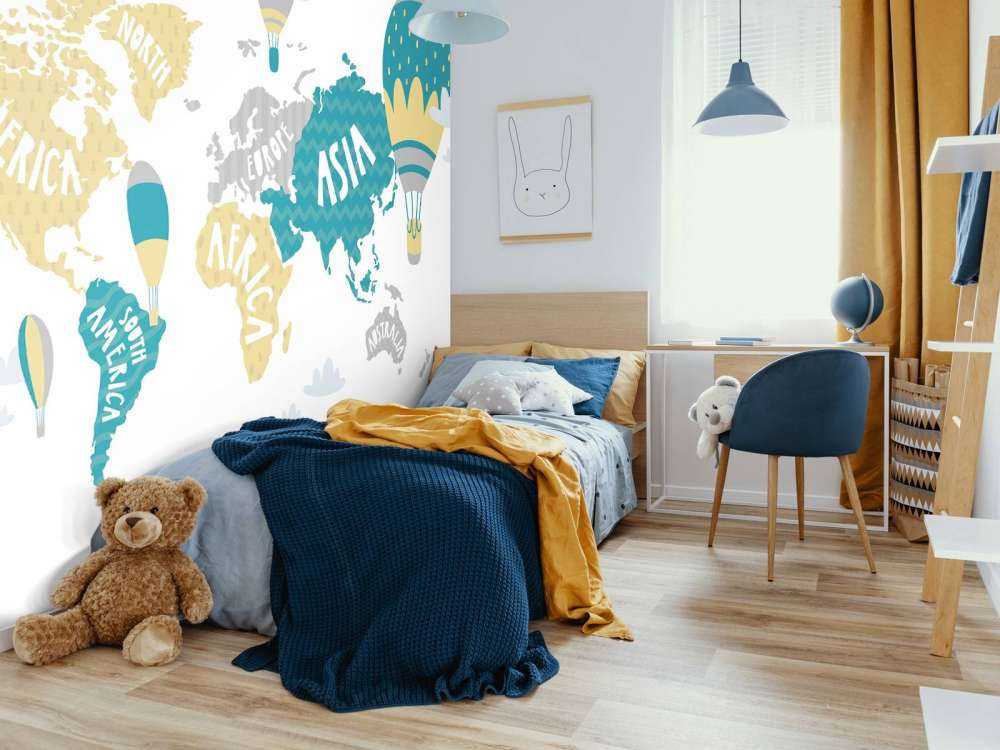 World map with balloons