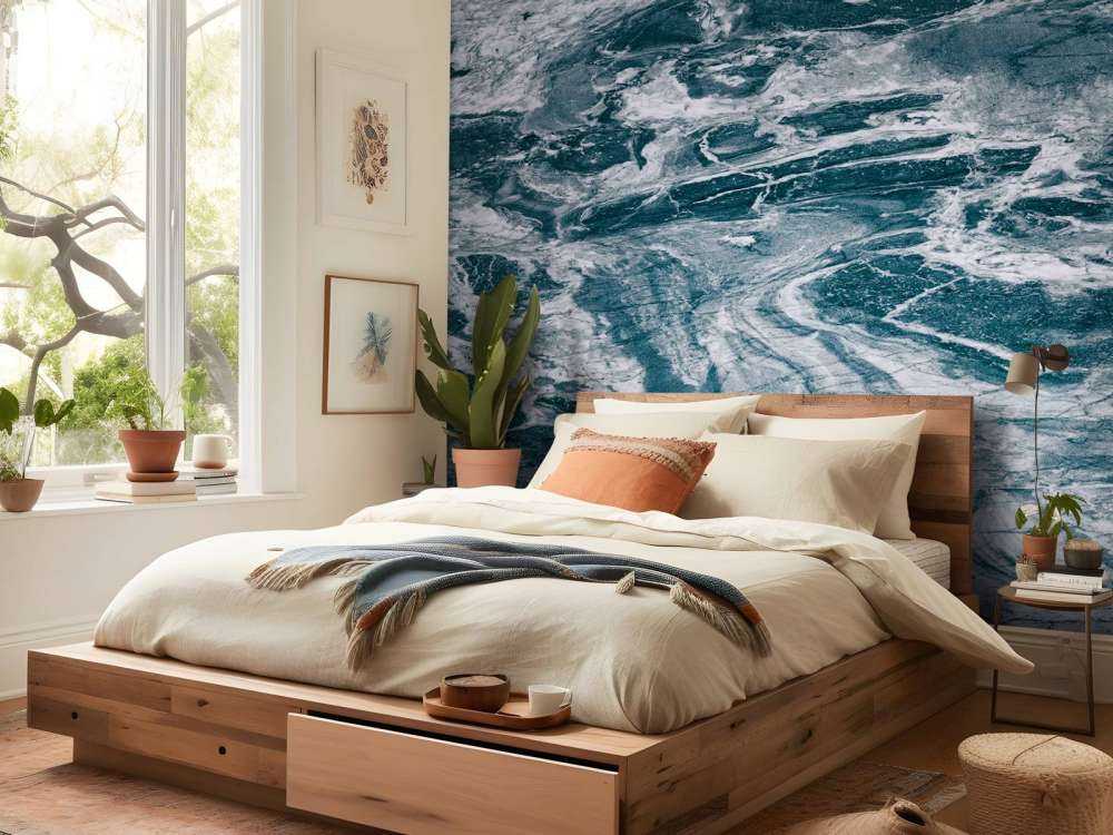 Blue abstract marble