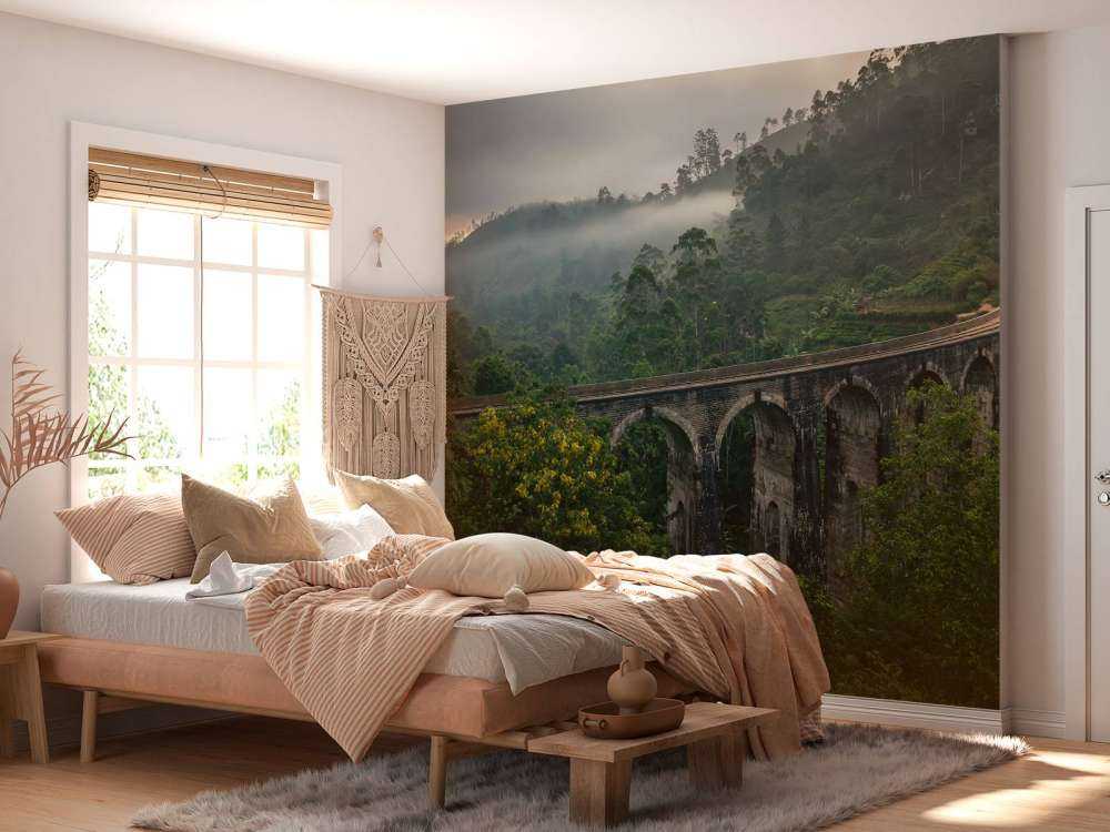 Railway bridge through jungle