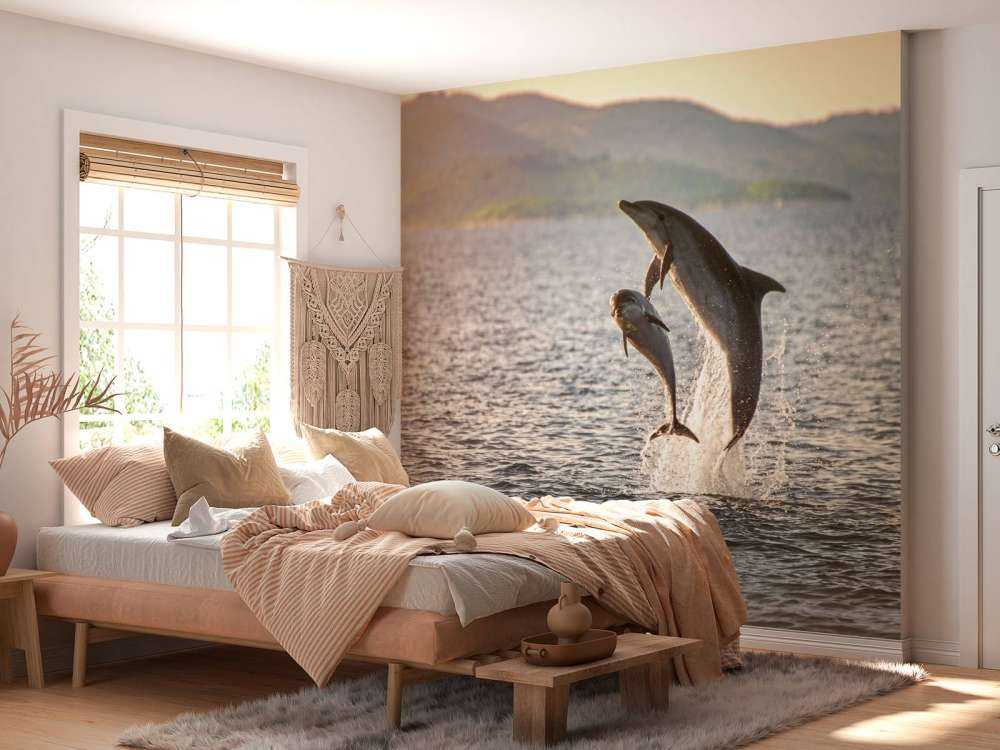 Two jumping dolphins