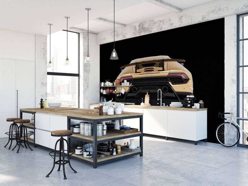 Lamborghini Huracán - Rear view, black