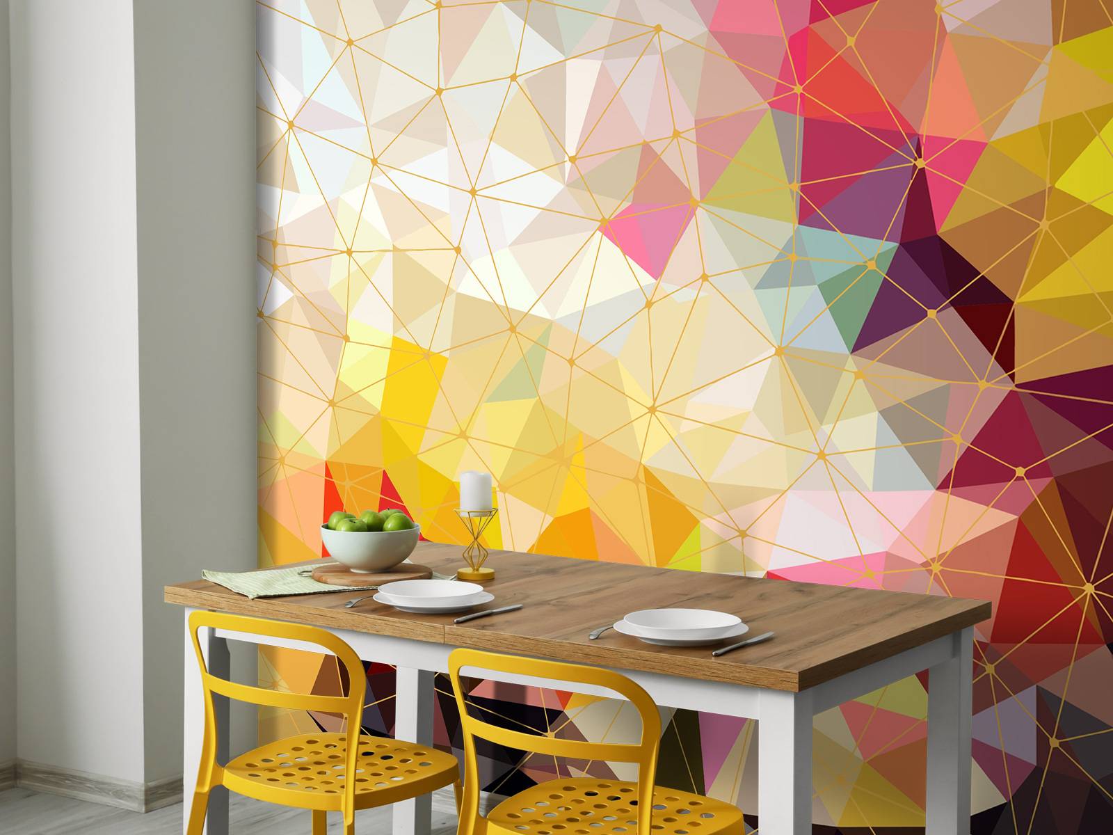 Print of colorful triangles