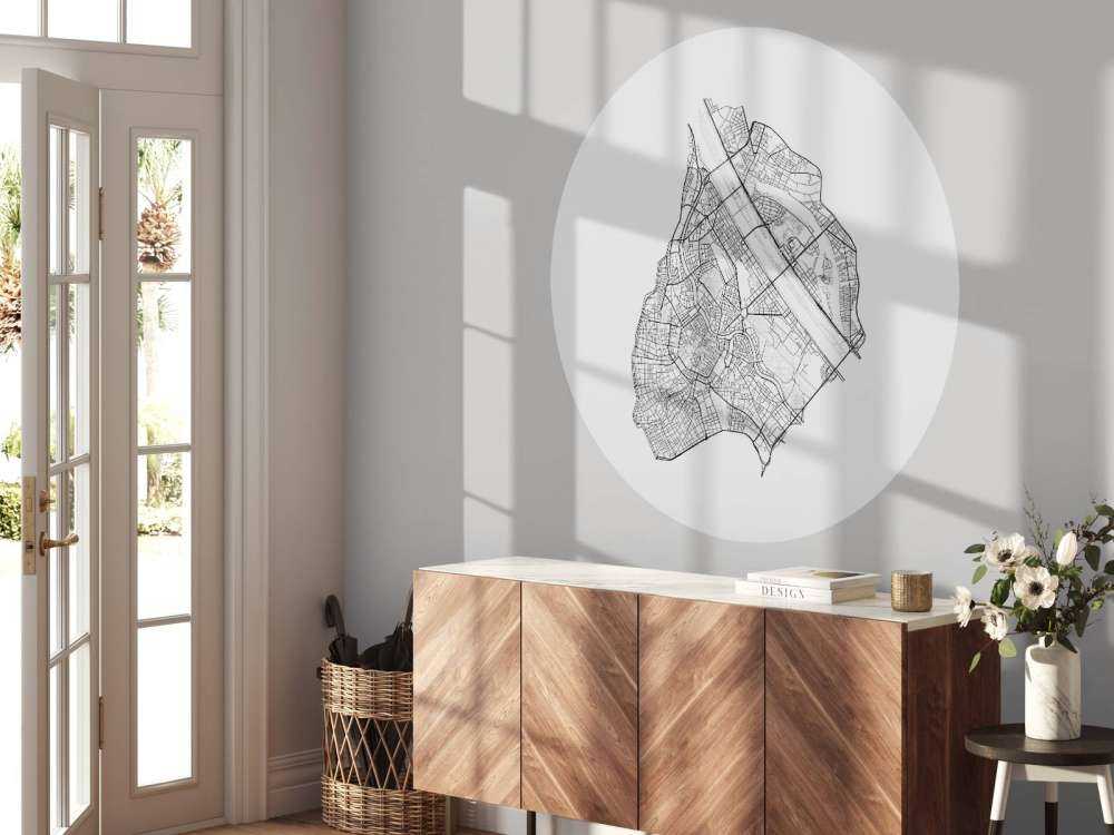 Plattegrond van Wenen centrum, wit