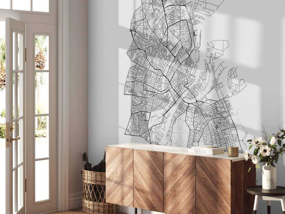 Plattegrond van Kopenhagen, wit 