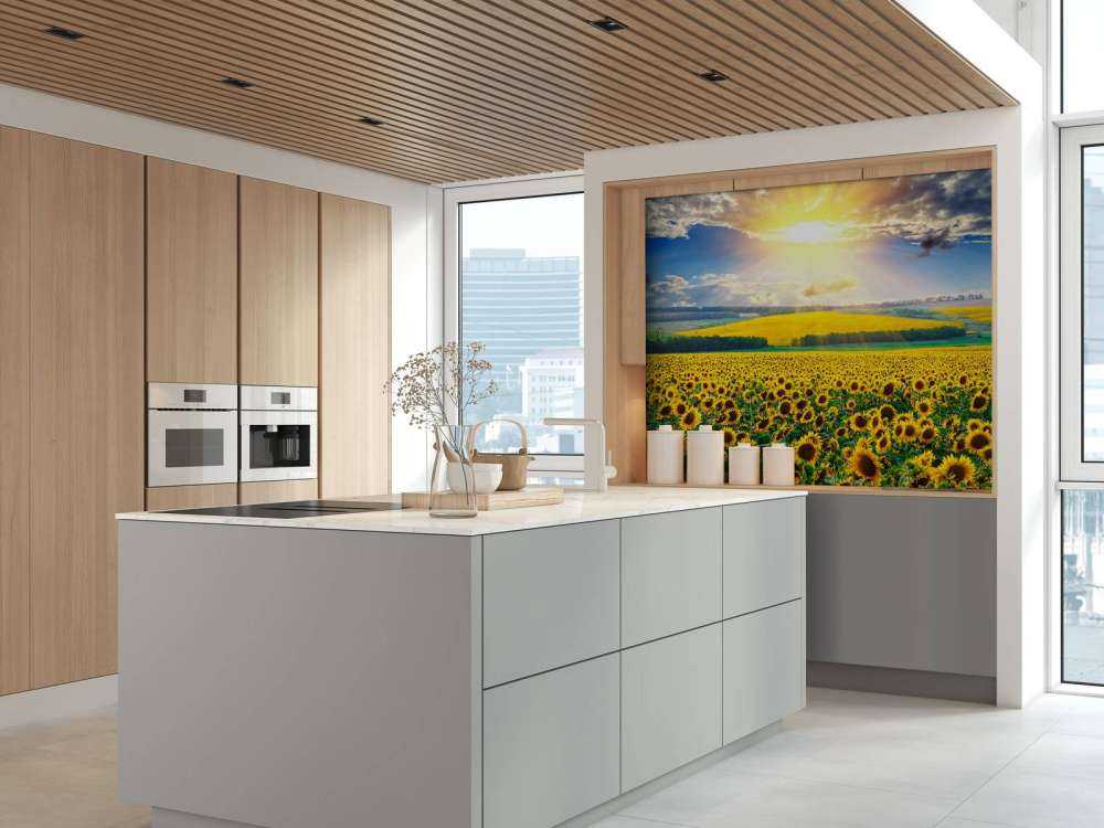 Zonnebloemen Veld met Opkomende Zon