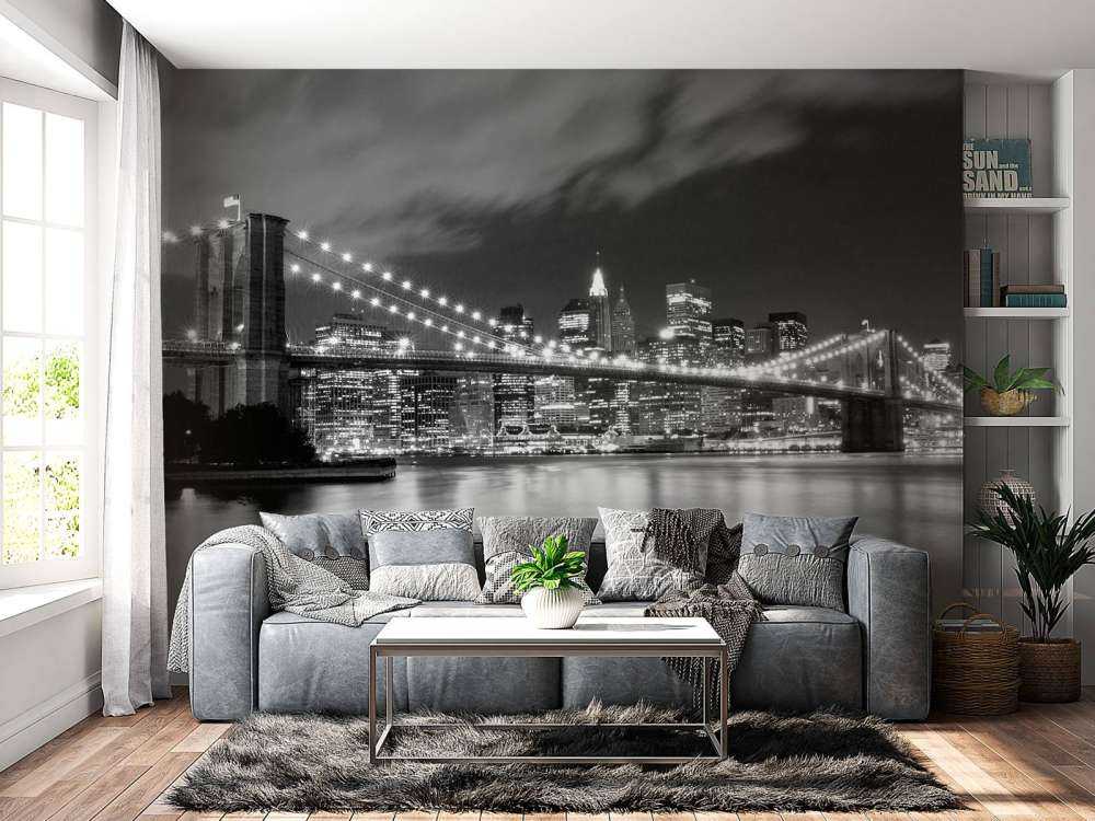 Brooklyn Bridge in zwart-wit