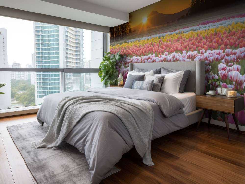 Colorful tulip field