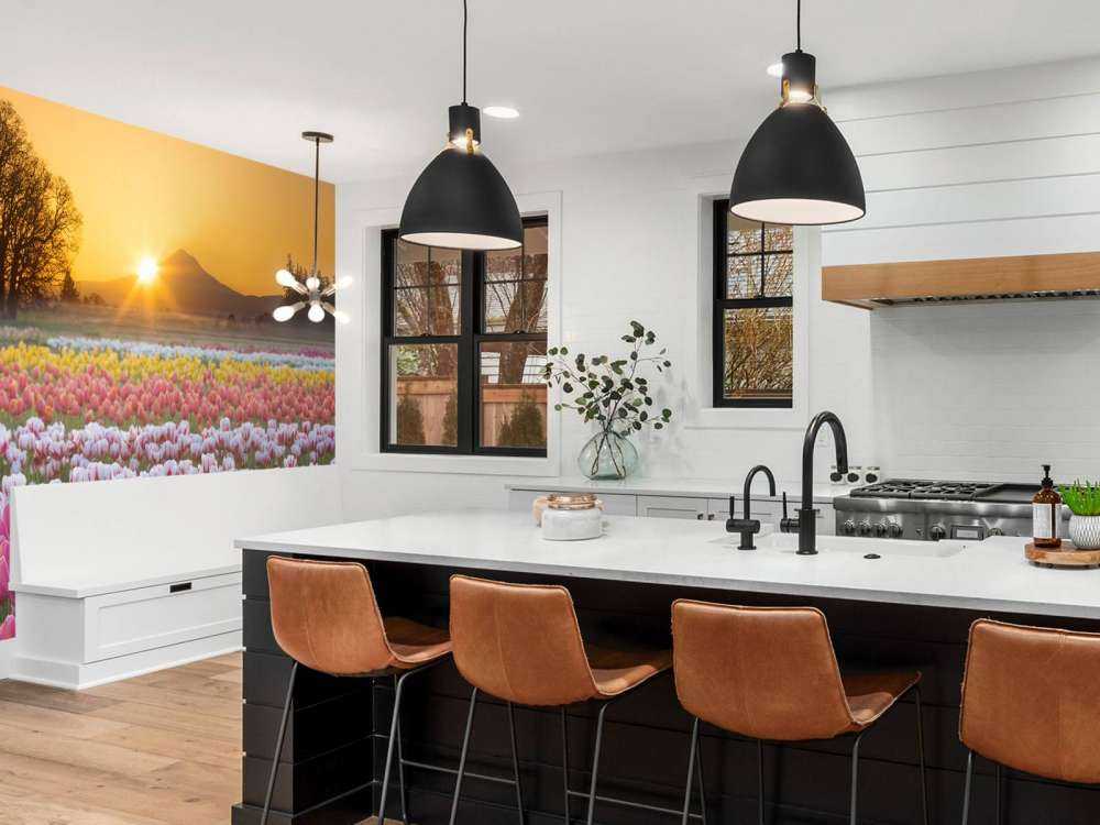 Colorful tulip field