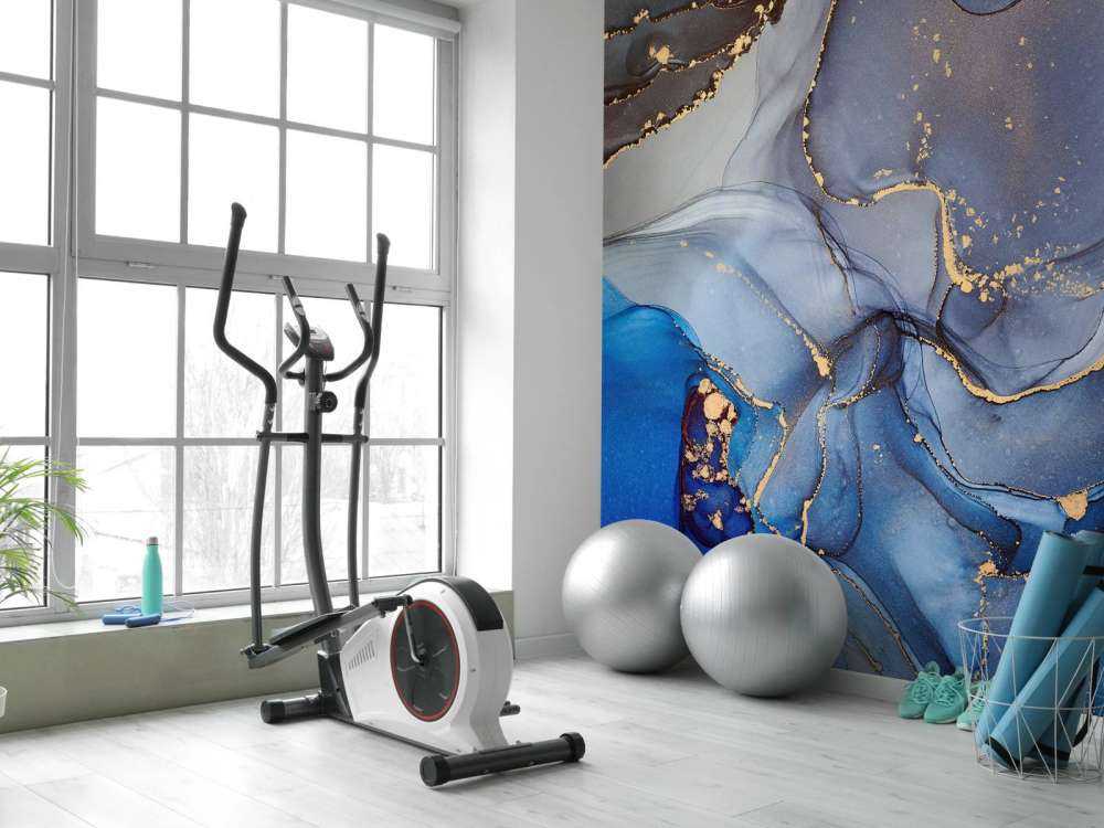 Abstract blauw en paars