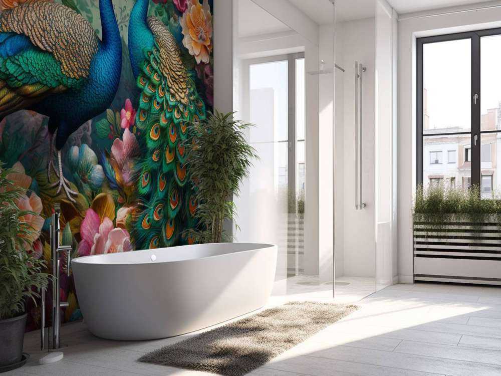 Floral Ball with Peacocks