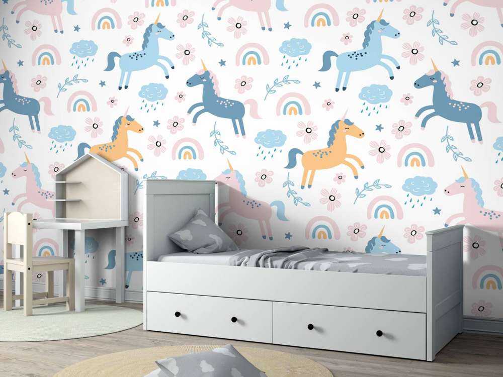 Unicorn with rainbow