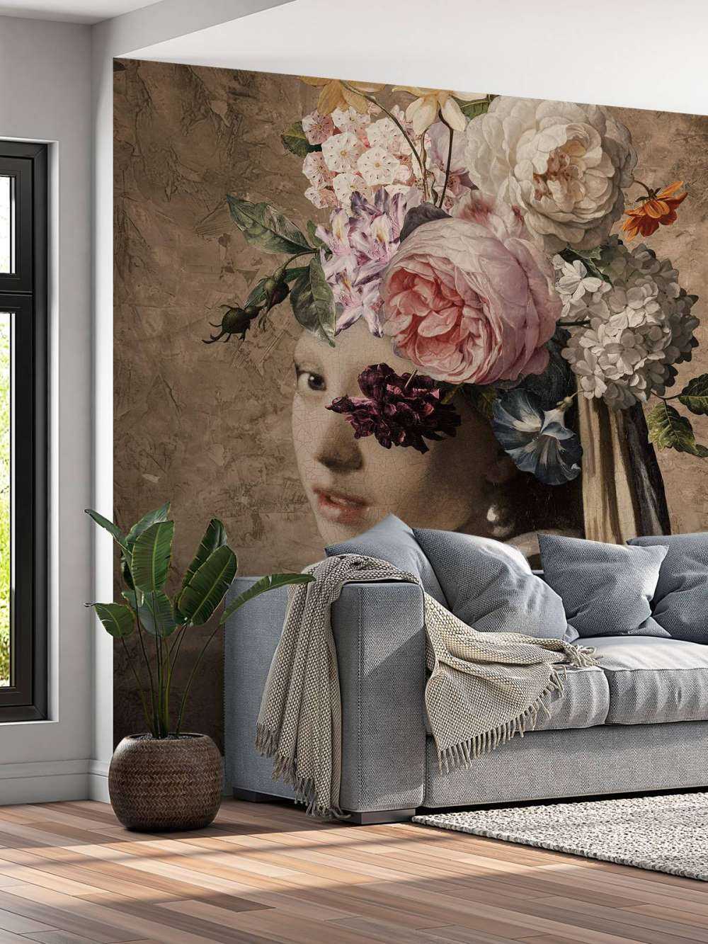 Girl with a pearl earring - flower design