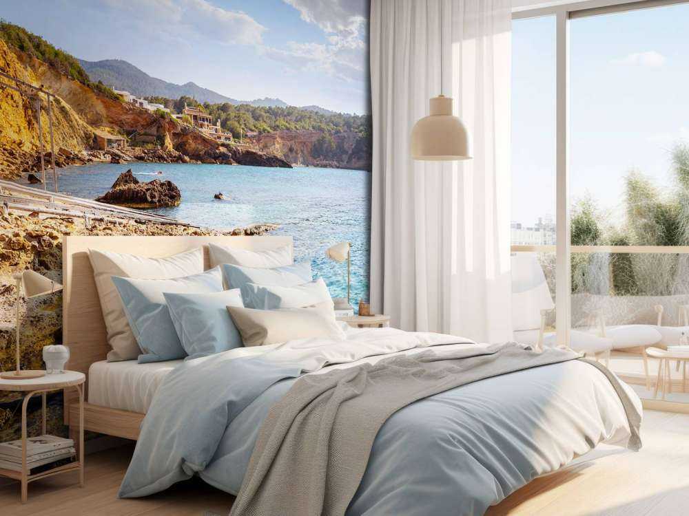 Uitzicht met blauw water