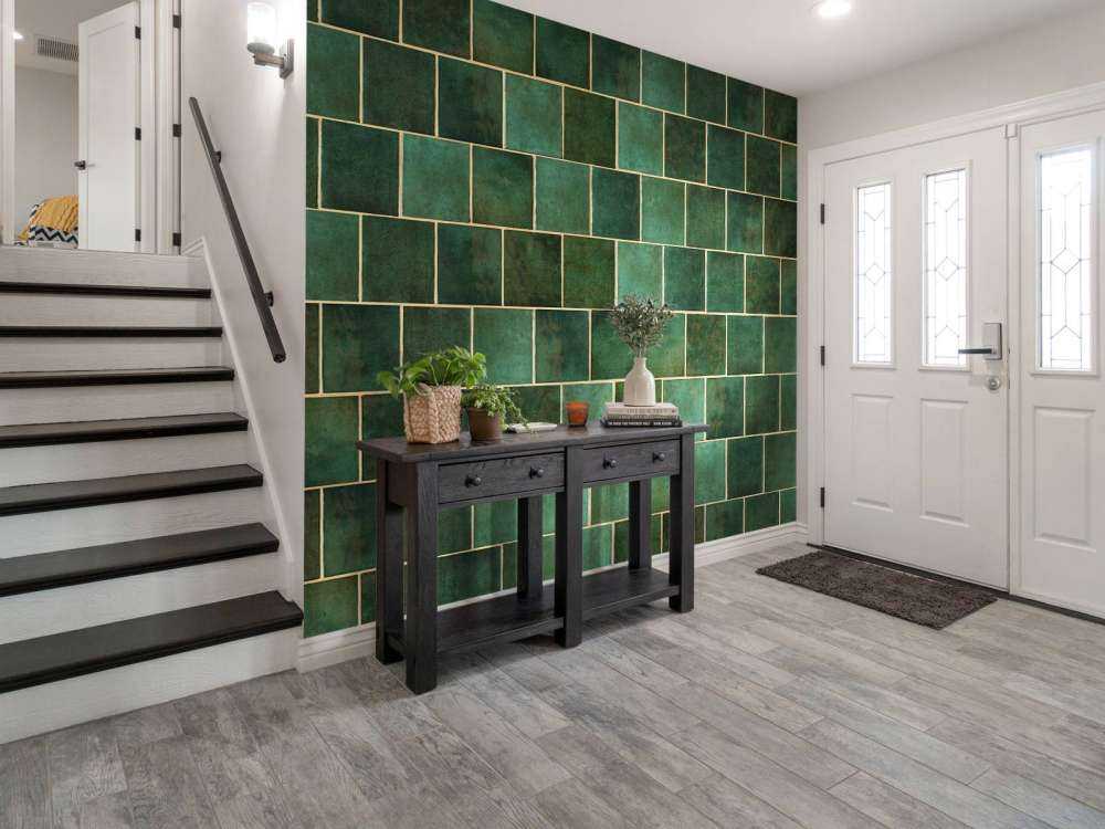 Green ceramic tiles