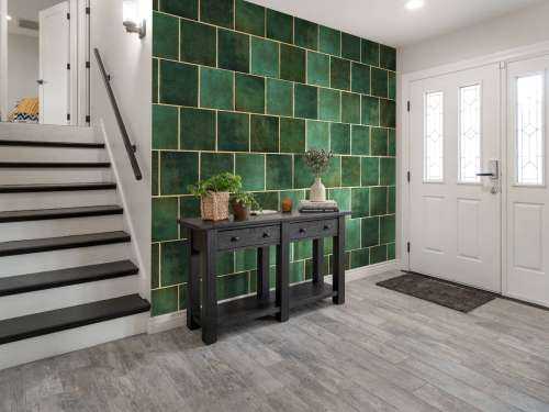 Green ceramic tiles