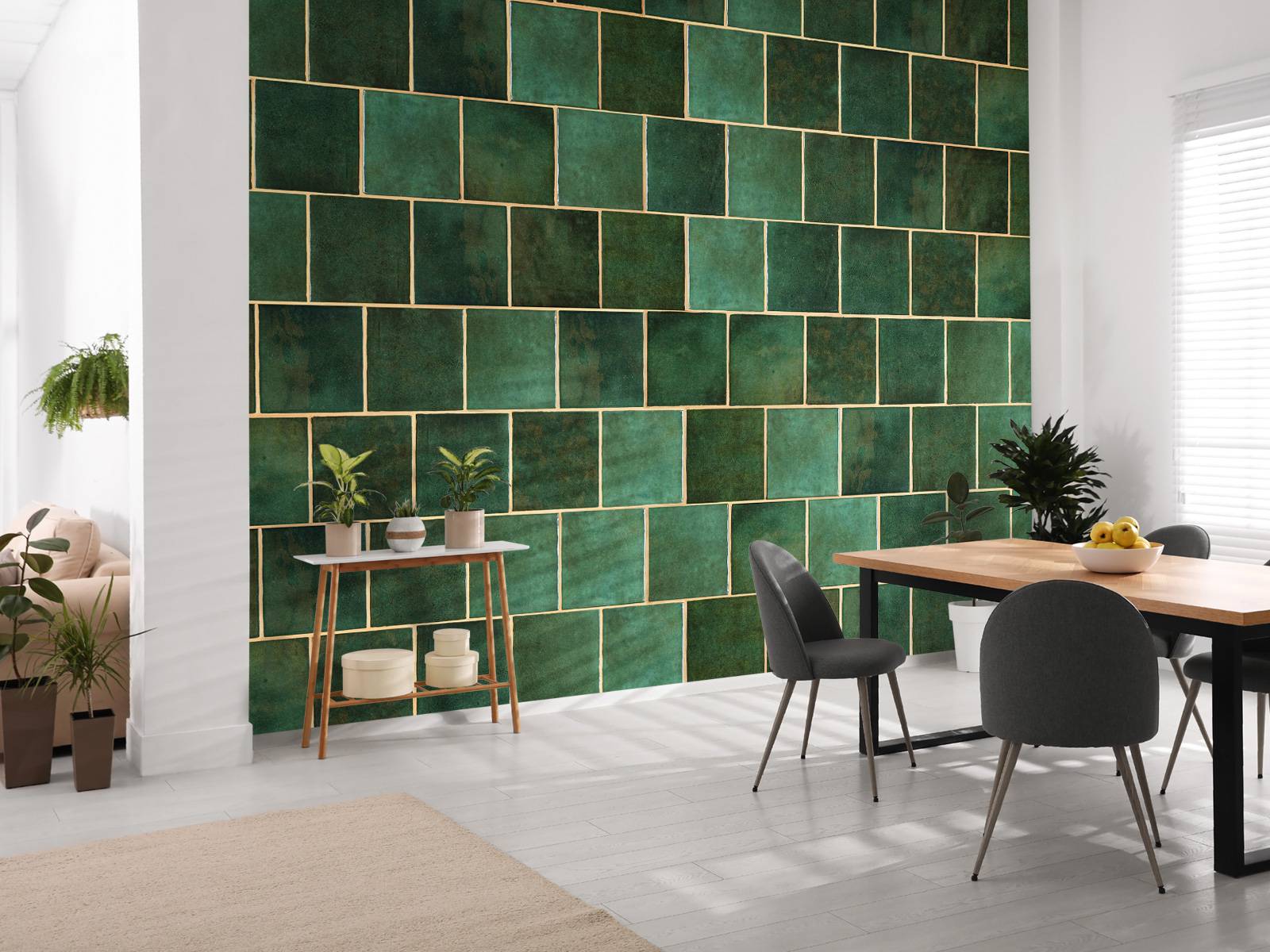 Green ceramic tiles
