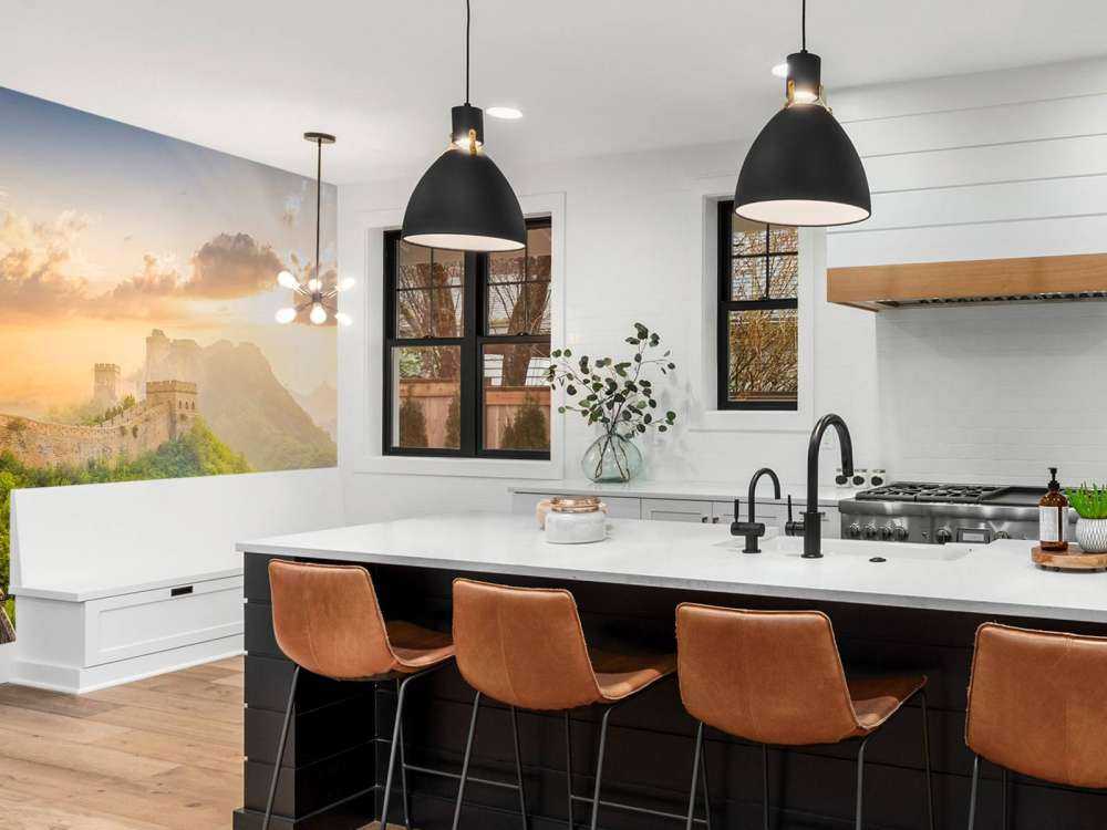 Chinese muur bij zonsopkomst