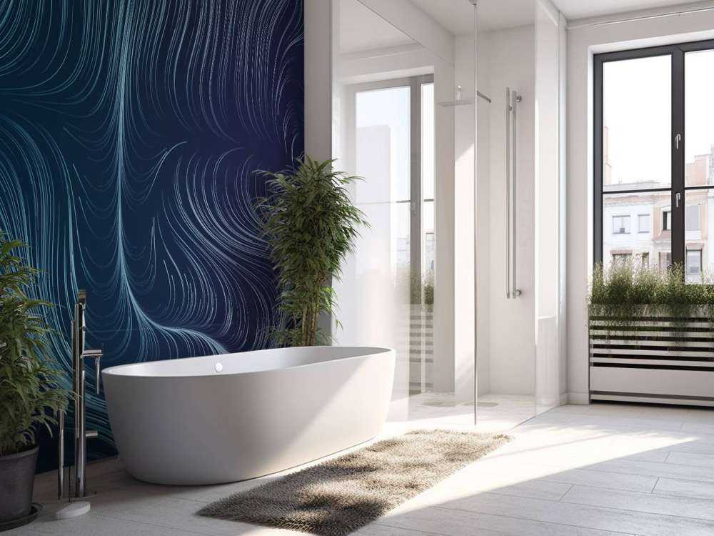 Blue illuminated lines