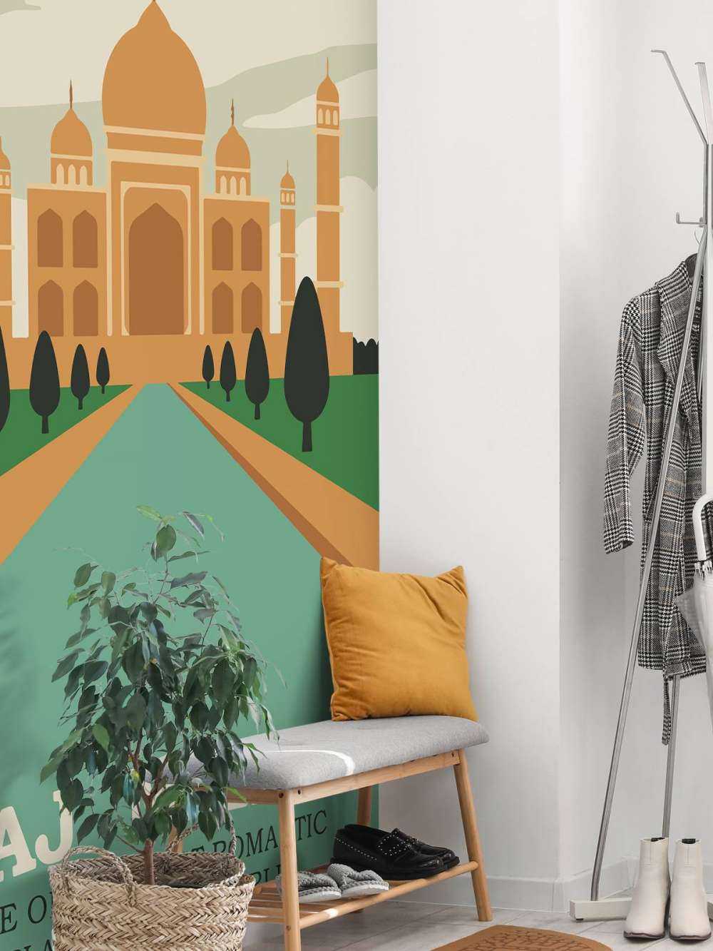 Geïllustreerde poster van Taj Mahal