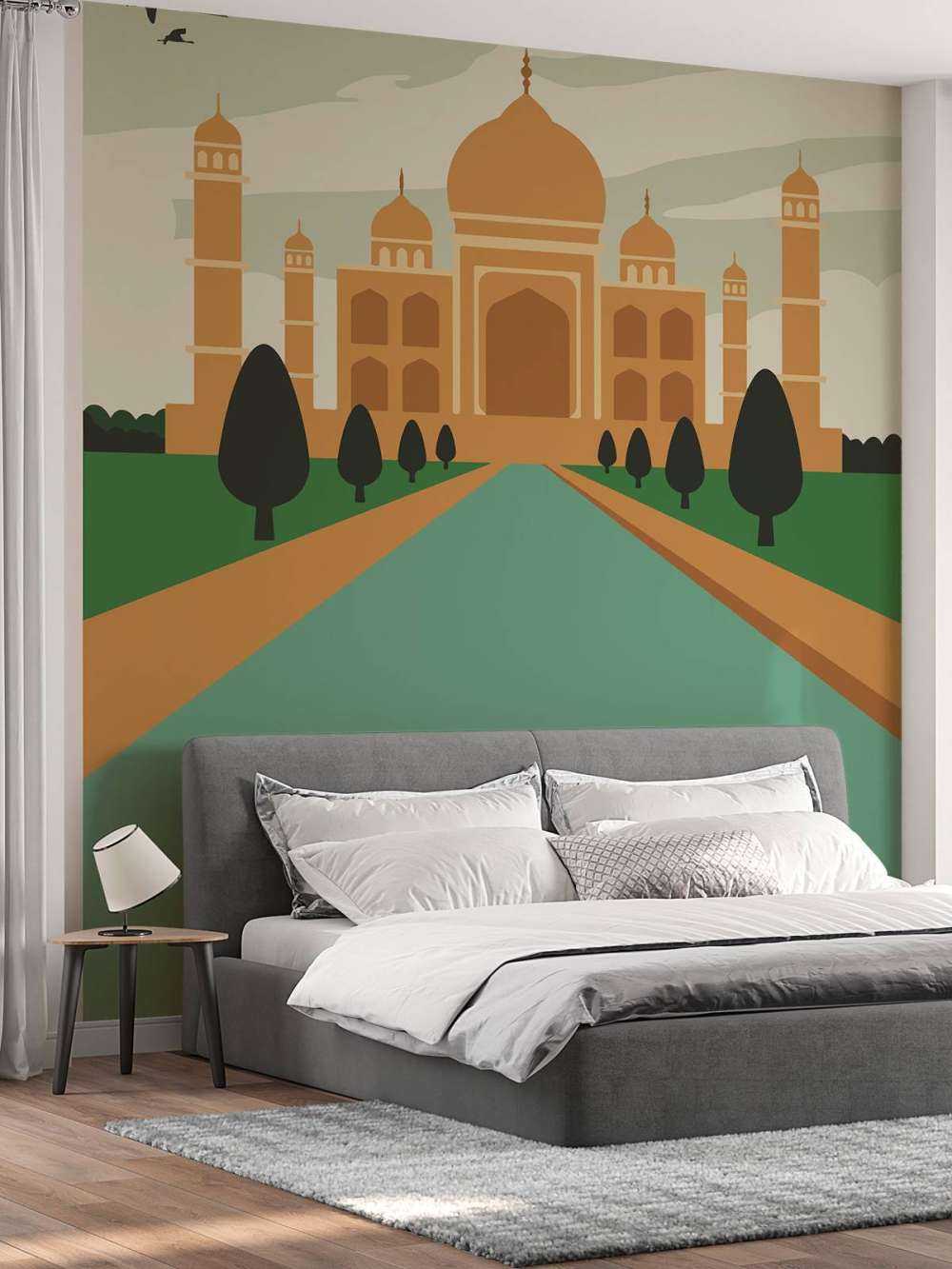 Geïllustreerde poster van Taj Mahal