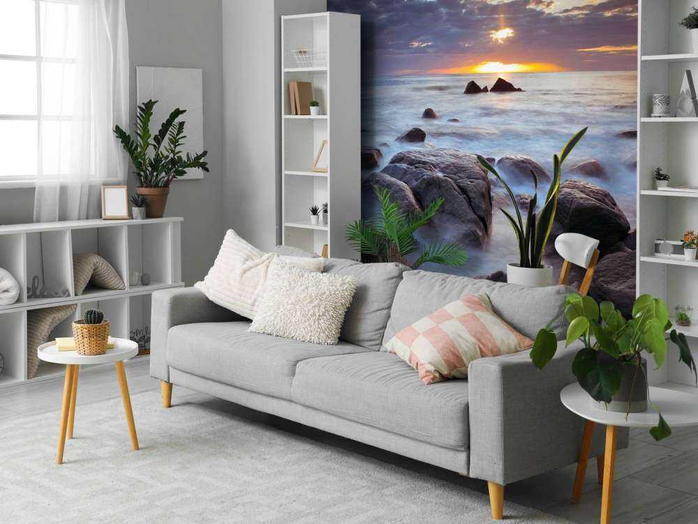 Sunset over a rocky coast