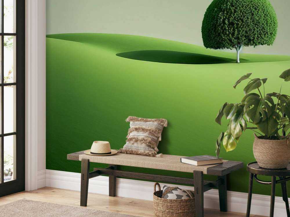 Minimalistische groene landschap