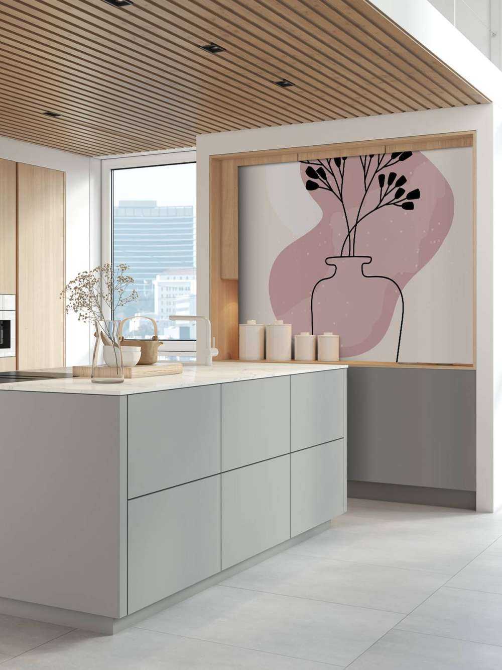 Minimalistische plant in een vaas