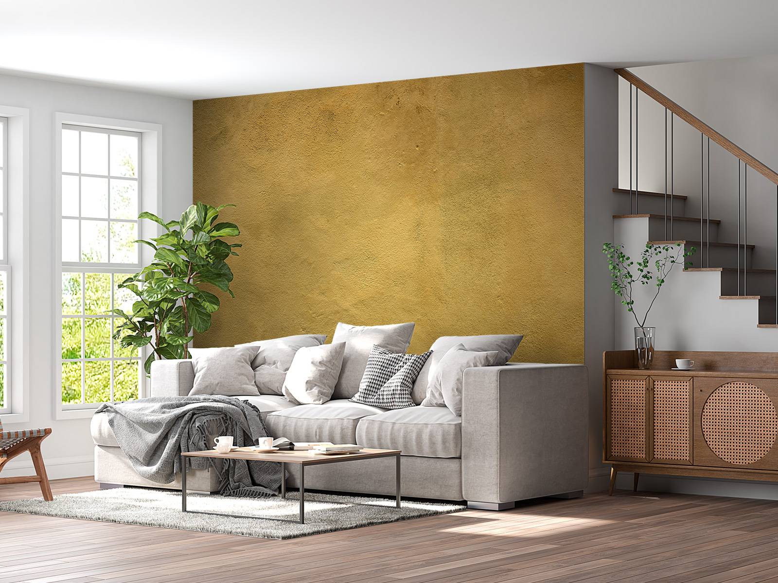 Wall in ochre yellow